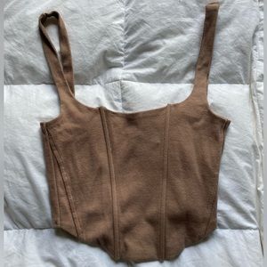 Brown corset tank top